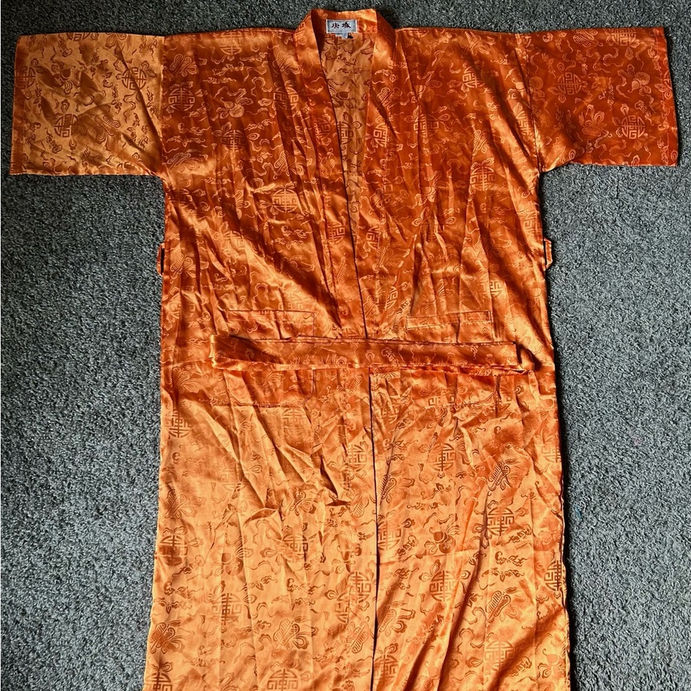 Orange Silk Robe